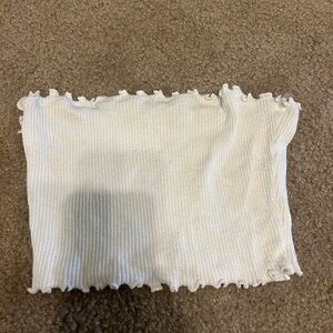 Better Be White Ribbed Ruffle Top